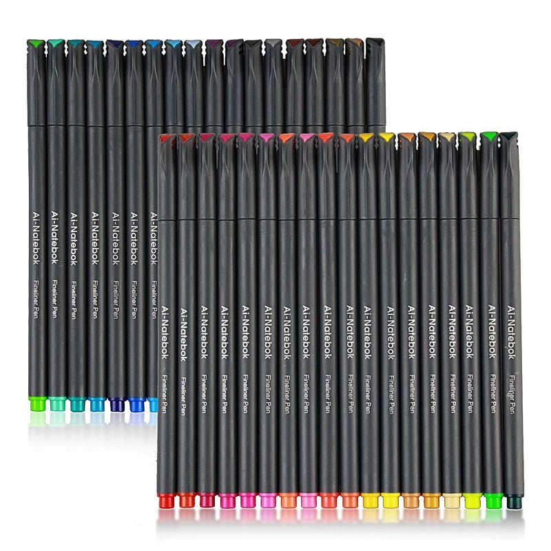 ai-natebok 36 Colored Fineliner Pens Fine Tip Pens Porous Fineliner Color Pens for Journal Planner Writing Note Taking Calendar Agenda Coloring Art School Office Supplies - Image 1